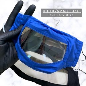 Face Mask: Clear See-Through Anti Fog Small (Blue)